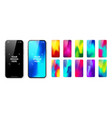 smartphone with blank touch screen and abstract vector image