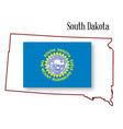 south dakota state map and flag vector image