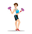 fitness girl workout with dumbbell vector image