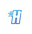 h letter dash fast quick digital mark line vector image vector image