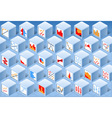 isometric stats element cube set vector image vector image