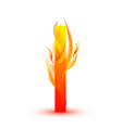 letter i in fire flame icon vector image