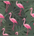 exotic tropical seamless pattern with flamingos vector image