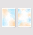 sea blue sky and sand beach watercolor background vector image vector image