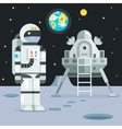 cosmonaut astronaut landing planet lander icon vector image