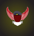 emblem military shield wings vector image