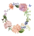 floral greeting card with blooming hydrangea vector image vector image