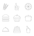 food icons set outline style vector image