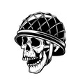 soldier skull in military helmet design element vector image