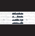 complex line continuous line and flat black city vector image vector image