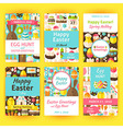 easter greeting template invitation set in modern vector image
