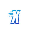 x letter dash fast quick digital mark line vector image vector image