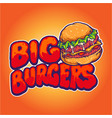 delicious big burger fast food vector image vector image