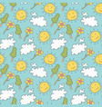 pattern seamless kids with weather doodle element vector image vector image