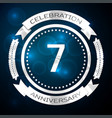 seven years anniversary celebration with silver vector image