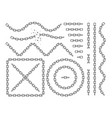 metal chains isolated chrome chain icons vector image
