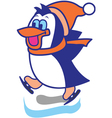 penguin ice skate vector image