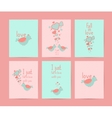valentines day gift cards handdrawn design vector image