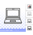 laptop simple black line icon vector image vector image