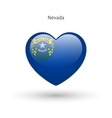 love nevada state symbol heart flag icon vector image