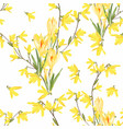 seamless floral pattern with blossoming flowers vector image vector image