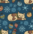 adorable christmas cats in warm sweaters vector image