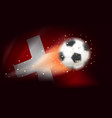 flying soccer ball with flag of switzerland 3d vector image vector image