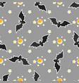 halloween seamless pattern design with bat moon vector image