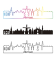 Alkmaar skyline linear style with rainbow Vector Image