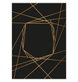 art deco card black template with decorative thin vector image