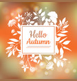 hello autumn card design vector image