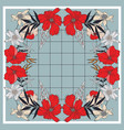 tile floral wrap red bloom navy leavesblue vector image vector image