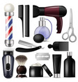 barber barbershop equipment or hairdresser vector image