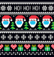 christmas seamless pattern with santa in mask vector image