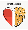 heart and brain concept design in modern style vector image vector image