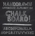 hand drawn alphabet design on chalk board rough vector image