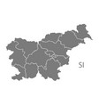 slovenia regions map grey vector image