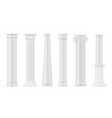 antique columns white realistic set pillars vector image