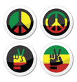 rasta peace hand gesture icons set vector image vector image