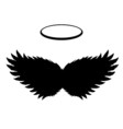 black angel wings and halo vector image