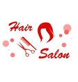 red hair salon signboard vector image
