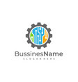 tech gear logo template creative gear logo vector image