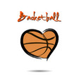 basketball ball shaped as a heart vector image