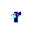 r letter lowercase pixel mark digital 8 bit logo vector image vector image