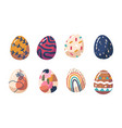 set of colorful easter eggs with different vector image