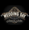 vintage style wedding invitation template vector image vector image