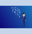 businessman and icon technology connecting vector image vector image