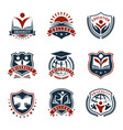 colorful university logos isolated set vector image