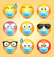 emoticons emoji collection cartoon yellow vector image