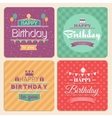 happy birthday card set in retro design vector image vector image